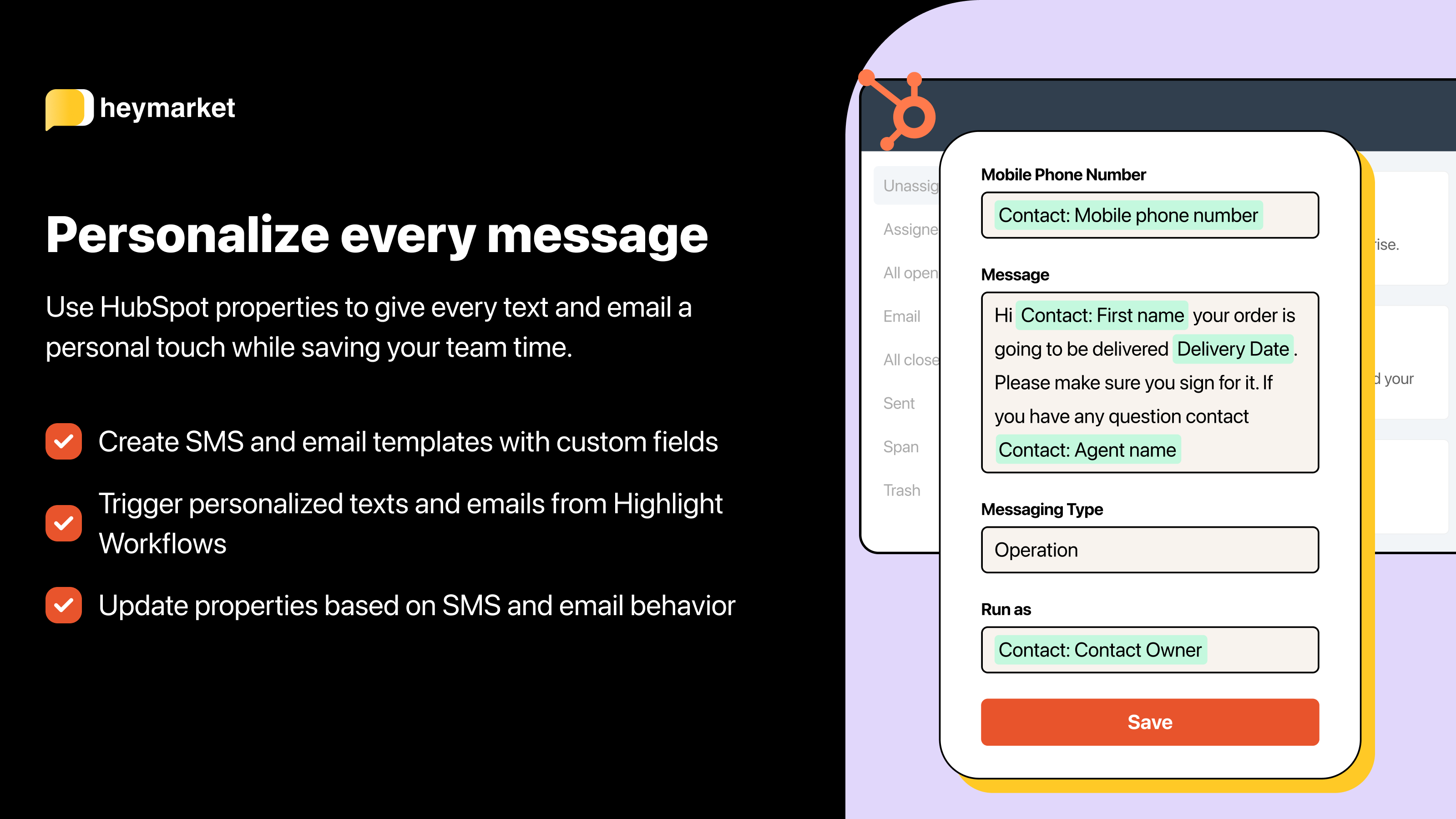 Personalize texts and emails with ease