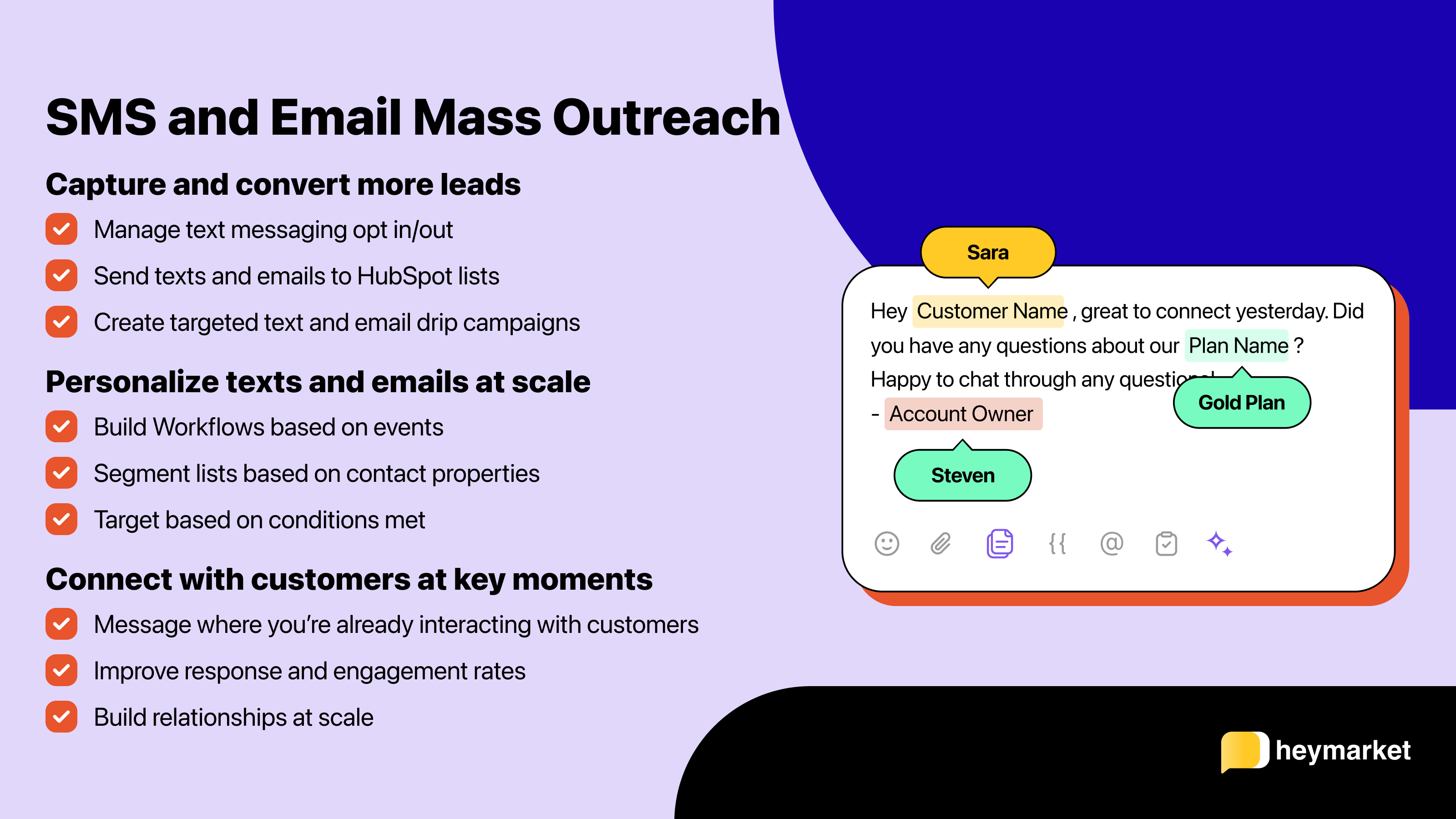 SMS and email outreach